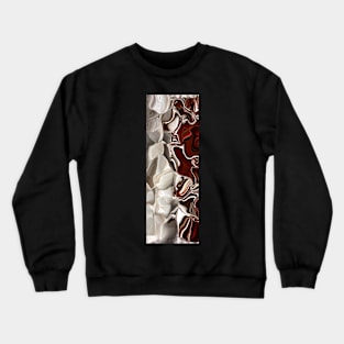 Geometric Pattern of Stracciatella Cream with Caramel Crewneck Sweatshirt